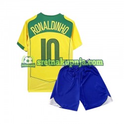 Dječja Domaći Home Dresova Brazil Ronaldiho 10 Retro 2004 Kratkih Rukava