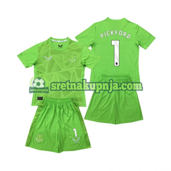 Dječja Domaći Home Golmanski Dresova Everton Pickford 1 2024-2025 Kratkih Rukava