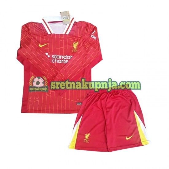 Dječja Domaći Home Dresova Liverpool 2024-2025 Dugim Rukavima
