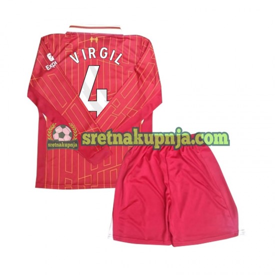 Dječja Domaći Home Dresova Liverpool Virgil 4 2024-2025 Dugim Rukavima