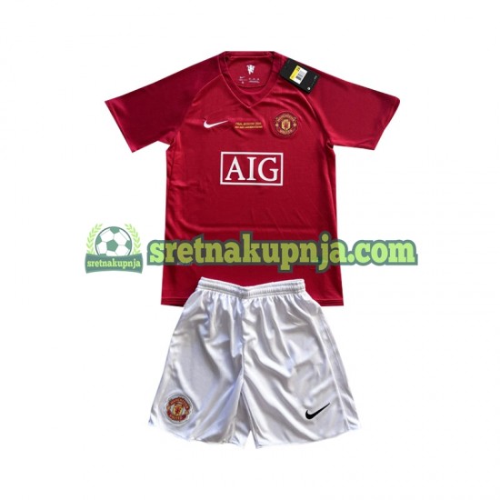 Dječja Domaći Home Dresova Manchester United Champion League 2007 Kratkih Rukava