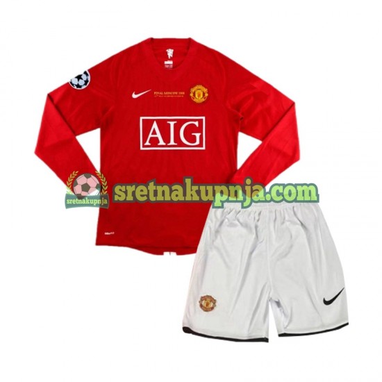 Dječja Domaći Home Dresova Manchester United Champion League Retro 2007 Dugim Rukavima