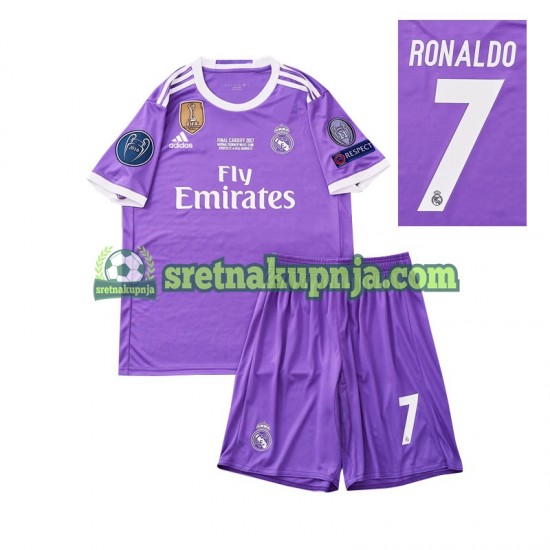 Dječja Gostujući Away Dresova Real Madrid Cristiano Ronaldo 7 Retro 2016 Kratkih Rukava