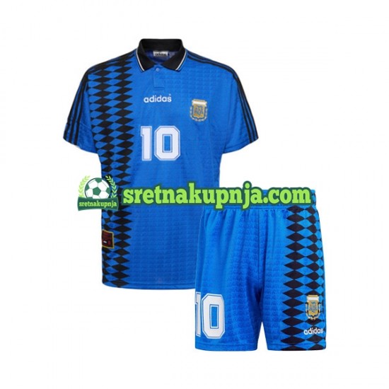 Dječja Gostujući Away Dresova Argentina MARADONA 10 Retro 1994 Kratkih Rukava