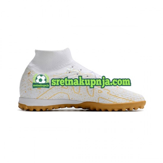 Nike Air Zoom Mercurial Vapor XV Elite TF Fotballsko Hvit Žuta boja Nogometne kopačke