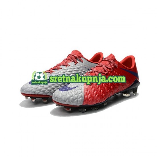 Nike HyperVenom Phantom III Elite FG Crvena Sivo Nogometne kopačke