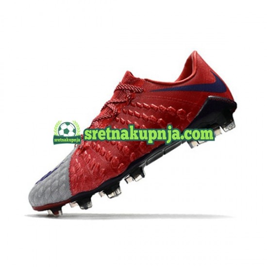 Nike HyperVenom Phantom III Elite FG Crvena Sivo Nogometne kopačke