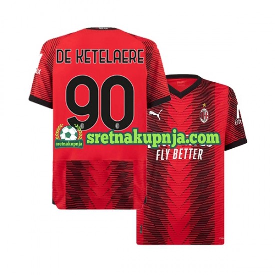 Muškarci Domaći Home Dresova AC Milan Charles De Ketelaere 90 2023-2024 Kratkih Rukava