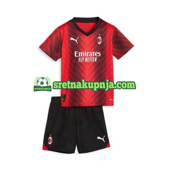 Dječja Domaći Home Dresova AC Milan 2023-2024 Kratkih Rukava