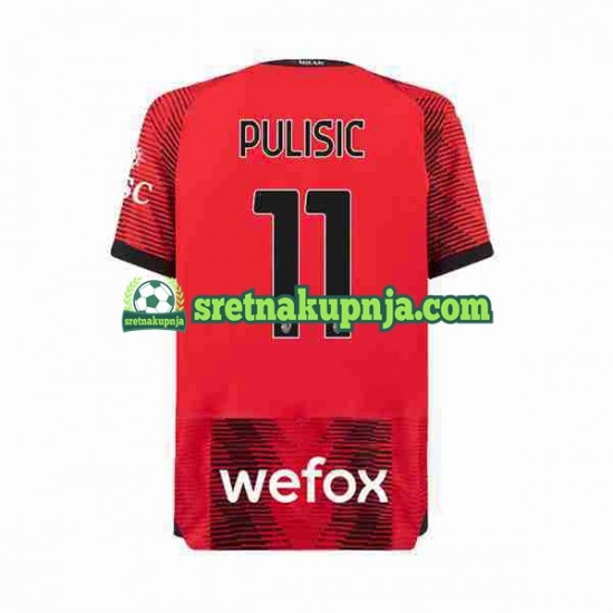 Muškarci Domaći Home Dresova AC Milan Christian Pulisic 11 2023-2024 Kratkih Rukava