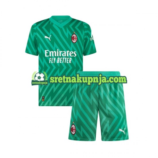 Dječja Domaći Home Golmanski Dresova AC Milan 2023-2024 Kratkih Rukava
