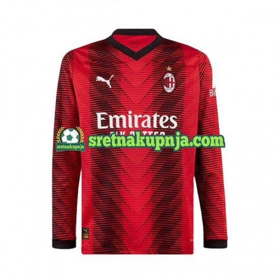 Muškarci Domaći Home Dresova AC Milan 2023-2024 Dugim Rukavima
