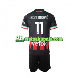 Dječja Domaći Home Dresova AC Milan Ibrahimovic 11 2022-2023 Kratkih Rukava
