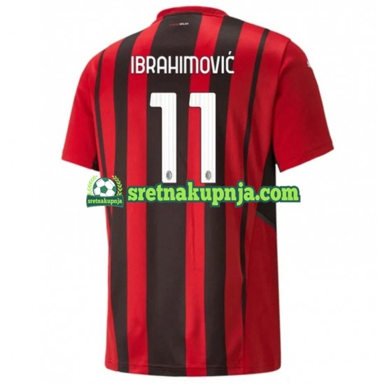 Muškarci Domaći Home Dresova AC Milan Zlatan Ibrahimovic 11 2021-2022 Kratkih Rukava