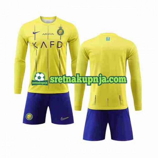 Dječja Domaći Home Dresova Al-Nassr 2023-2024 Dugim Rukavima