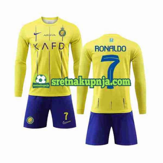 Dječja Domaći Home Dresova Al-Nassr Cristiano Ronaldo 7 2023-2024 Dugim Rukavima