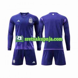 Dječja Gostujući Away Dresova Argentina 3 Stars World Cup 2022 Dugim Rukavima