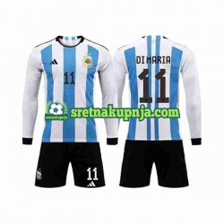 Dječja Domaći Home Dresova Argentina 3 Stars Di Maria 11 World Cup 2022 Dugim Rukavima
