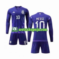 Dječja Gostujući Away Dresova Argentina 3 Stars Lionel Messi 10 World Cup 2022 Dugim Rukavima