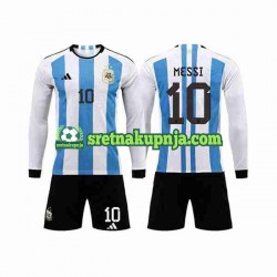 Dječja Domaći Home Dresova Argentina 3 Stars Lionel Messi 10 World Cup 2022 Dugim Rukavima