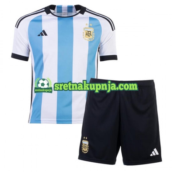 Dječja Domaći Home Dresova Argentina World Cup 2022 Kratkih Rukava