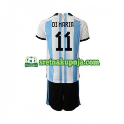 Dječja Domaći Home Dresova Argentina Di Maria 11 World Cup 2022 Kratkih Rukava