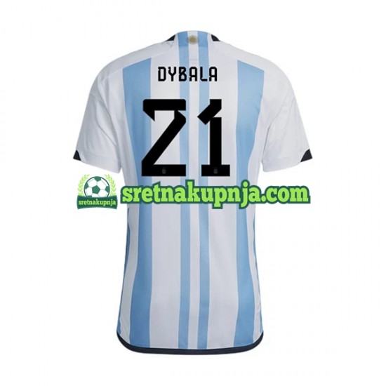 Muškarci Domaći Home Dresova Argentina Dybala 21 World Cup 2022 Kratkih Rukava