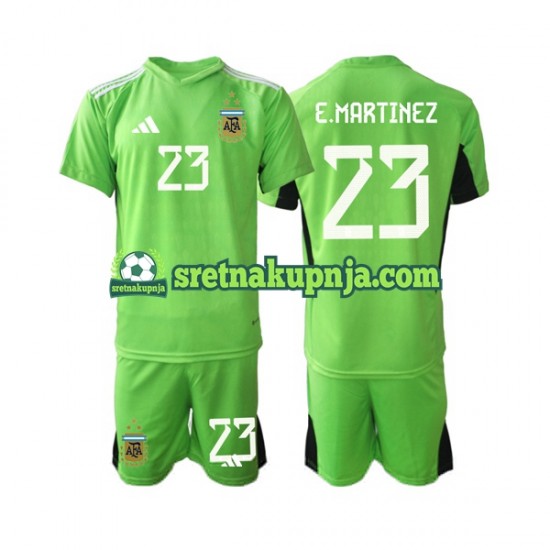 Dječja Domaći Home Golmanski Dresova Argentina Emiliano Martinez 23 World Cup 2022 Kratkih Rukava