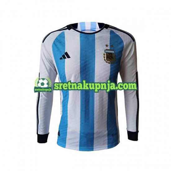 Muškarci Domaći Home Dresova Argentina World Cup 2022 Dugim Rukavima