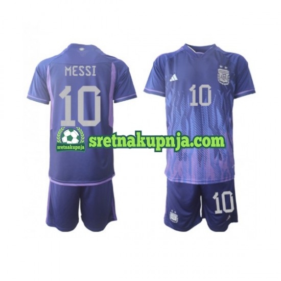Dječja Gostujući Away Dresova Argentina Lionel Messi 10 World Cup 2022 Kratkih Rukava