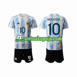 Dječja Domaći Home Dresova Argentina Maradona 10 2020-2021 Kratkih Rukava