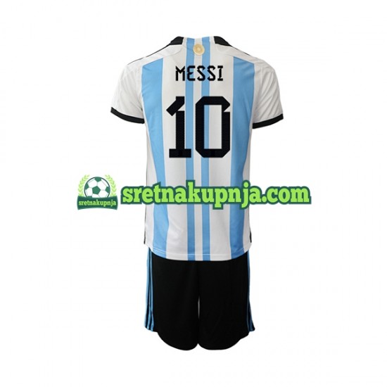Dječja Domaći Home Dresova Argentina Messi 10 World Cup 2022 Kratkih Rukava