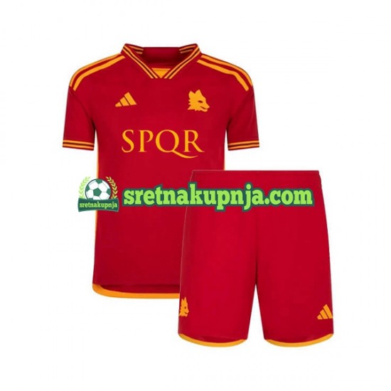 Dječja Domaći Home Dresova Roma 2023-2024 Kratkih Rukava