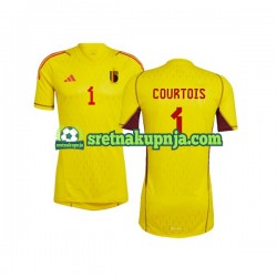 Muškarci Gostujući Away Golmanski Dresova Belgija Courtois 1 World Cup 2022 Kratkih Rukava