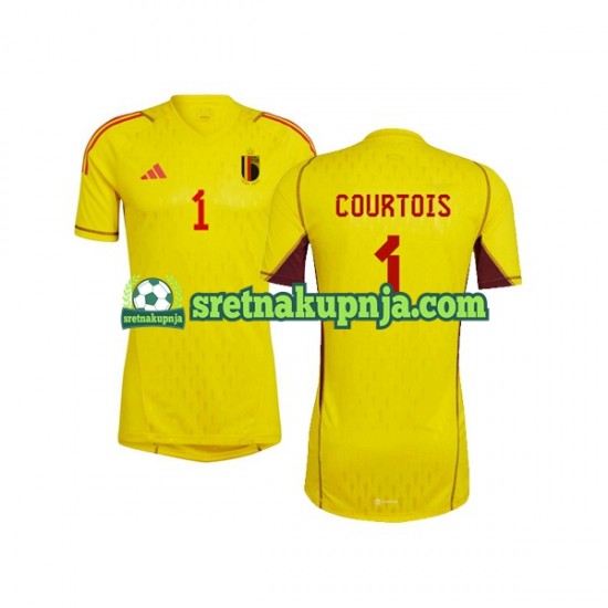 Muškarci Gostujući Away Golmanski Dresova Belgija Courtois 1 World Cup 2022 Kratkih Rukava