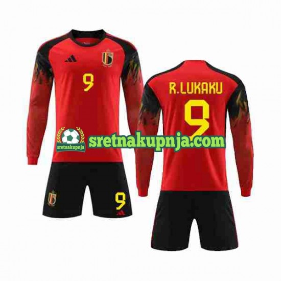 Dječja Domaći Home Dresova Belgija R.LUKAKU 9 World Cup 2022 Dugim Rukavima