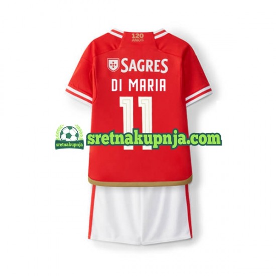Dječja Domaći Home Dresova Benfica Di Maria 11 2023-2024 Kratkih Rukava