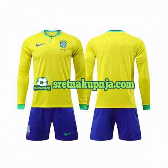 Dječja Domaći Home Dresova Brazil World Cup 2022 Dugim Rukavima