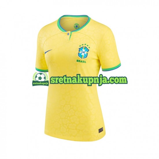 Žene Domaći Home Dresova Brazil World Cup 2022 Kratkih Rukava