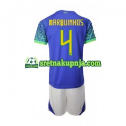 Dječja Gostujući Away Dresova Brazil Marquinhos 4 World Cup 2022 Kratkih Rukava