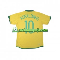 Muškarci Domaći Home Dresova Brazil RONALDINHO 10 Retro 2006 Kratkih Rukava