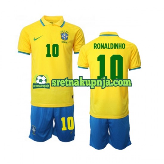 Dječja Domaći Home Dresova Brazil Ronaldinho 10 World Cup 2022 Kratkih Rukava