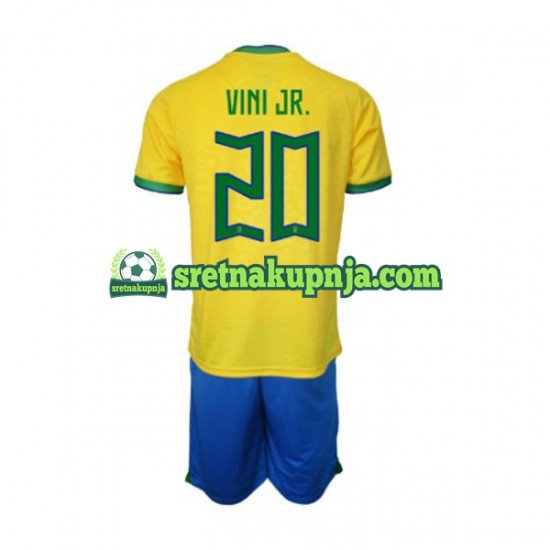 Dječja Domaći Home Dresova Brazil Vinicius Junior 20 World Cup 2022 Kratkih Rukava