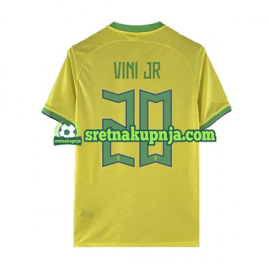 Muškarci Domaći Home Dresova Brazil Vinicius Junior 20 World Cup 2022 Kratkih Rukava