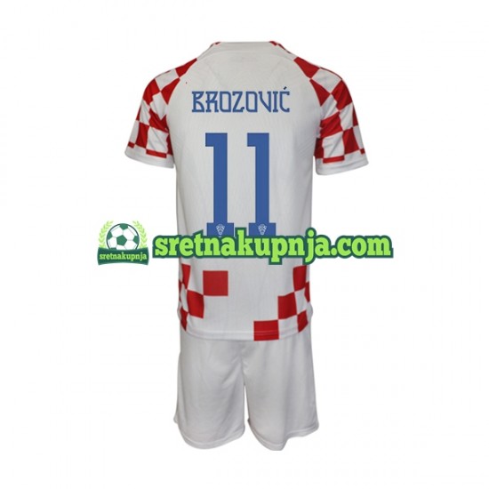 Dječja Domaći Home Dresova Hrvatska Brozovic 11 World Cup 2022 Kratkih Rukava