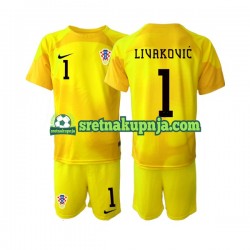 Dječja Domaći Home Golmanski Dresova Hrvatska Dominik Livakovic 1 World Cup 2022 Kratkih Rukava Dječja Domaći Home Golmanski Dresova Hrvatska Dominik Livakovic 1 World Cup 2022 Kratkih Rukava