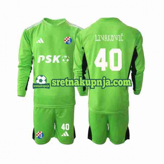 Dječja Domaći Home Golmanski Dresova Dinamo Zagreb Livakovic 40 2023-2024 Dugim Rukavima