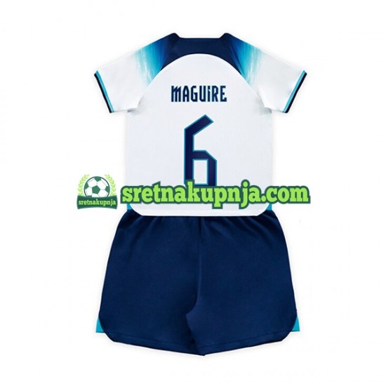 Dječja Domaći Home Dresova Engleska Maguire 6 World Cup 2022 Kratkih Rukava