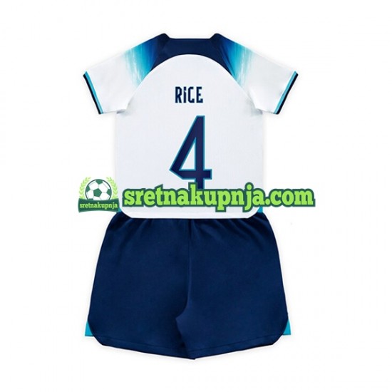 Dječja Domaći Home Dresova Engleska Rice 4 World Cup 2022 Kratkih Rukava