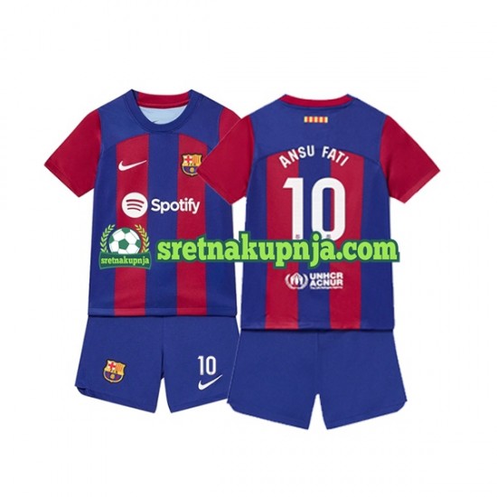 Dječja Domaći Home Dresova FC Barcelona Ansu Fati 10 2023-2024 Kratkih Rukava